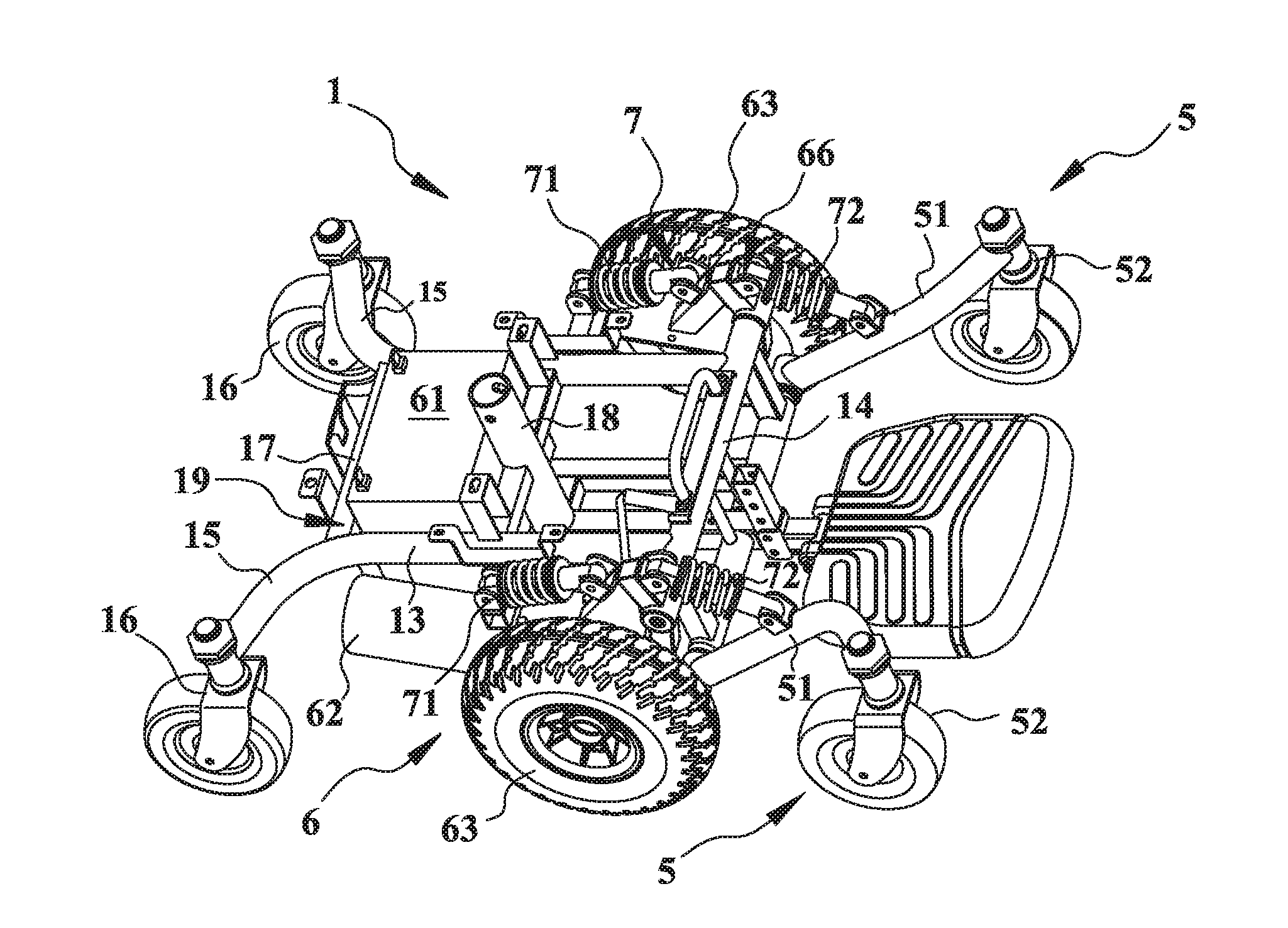 Electric-powered scooter with independent ground engaging mechanisms