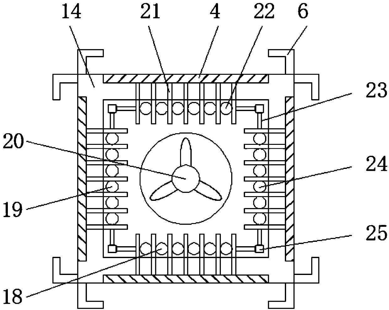Controller fixing frame of a power and reactive power compensation system, which is convenient to disassemble and install