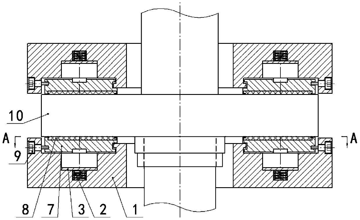 Water-lubricated two-way working thrust bearing device
