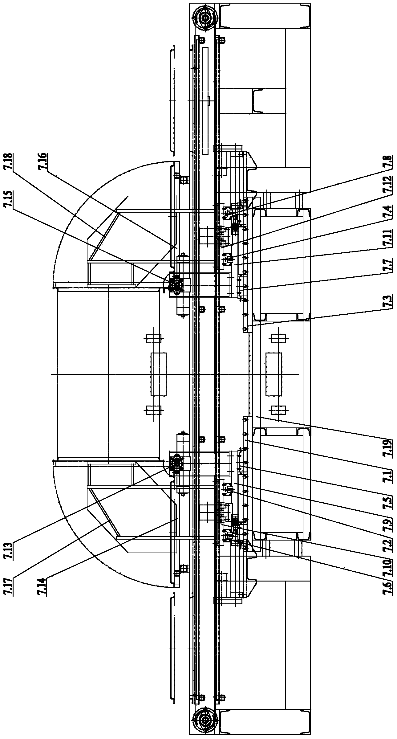 Top cover and bottom cover overturn mold closing device