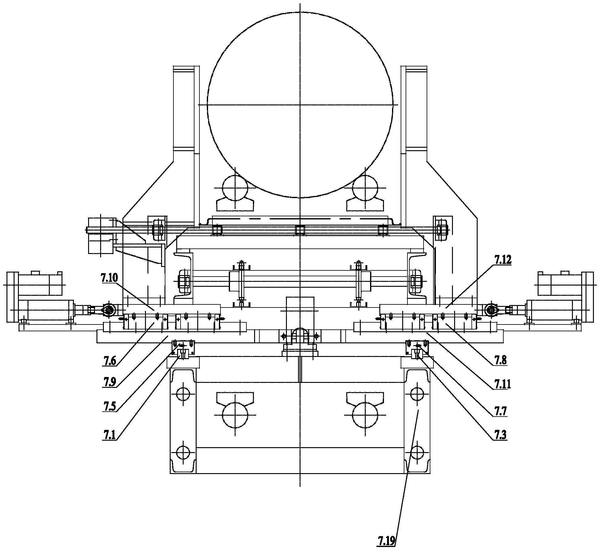 Top cover and bottom cover overturn mold closing device