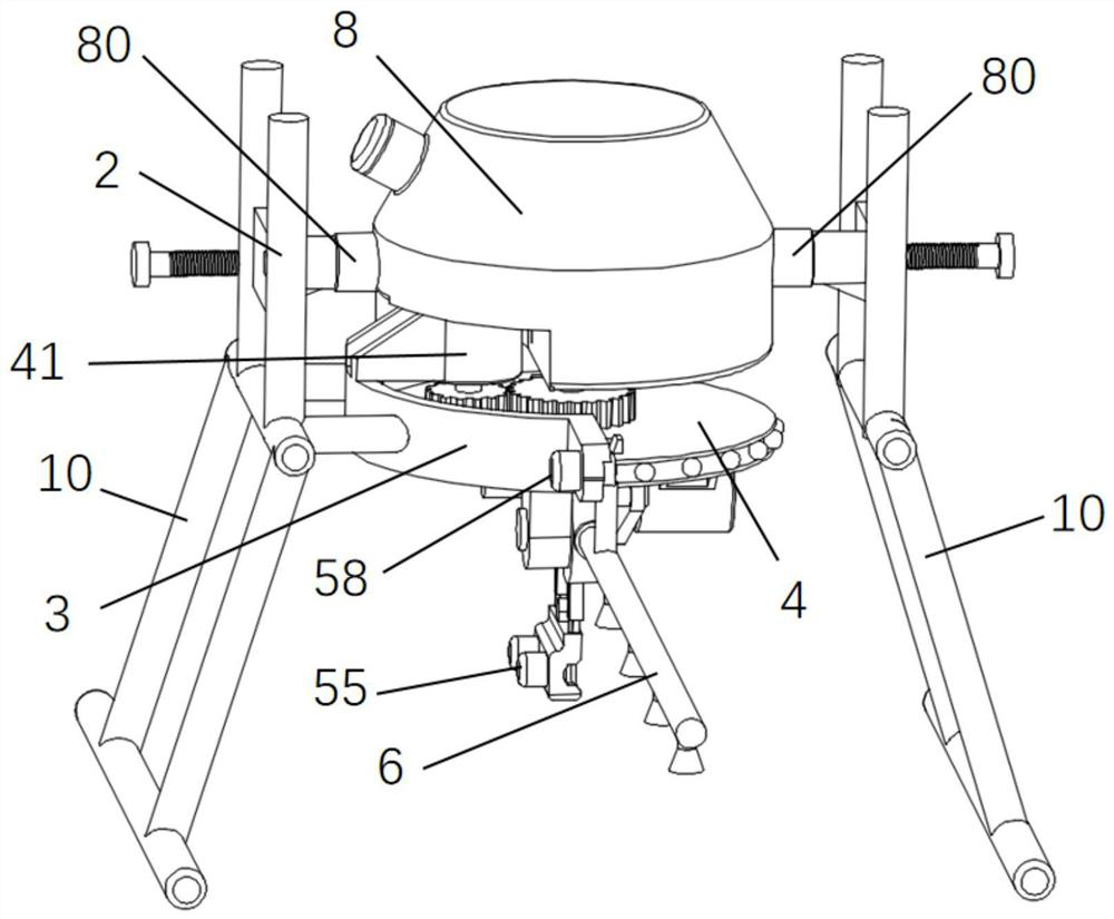 A rotatable spraying drone