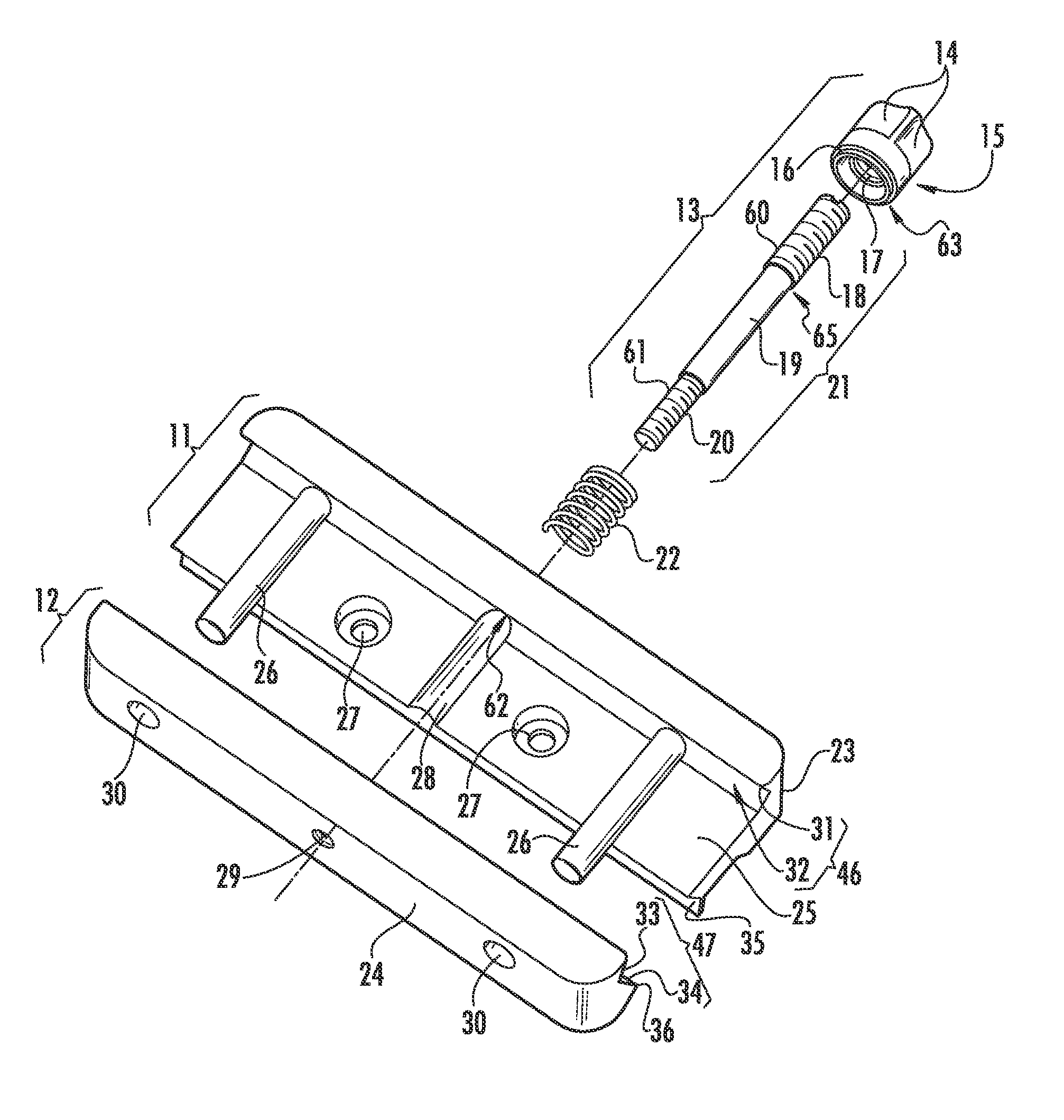 Mount adapter device utilizing a push system