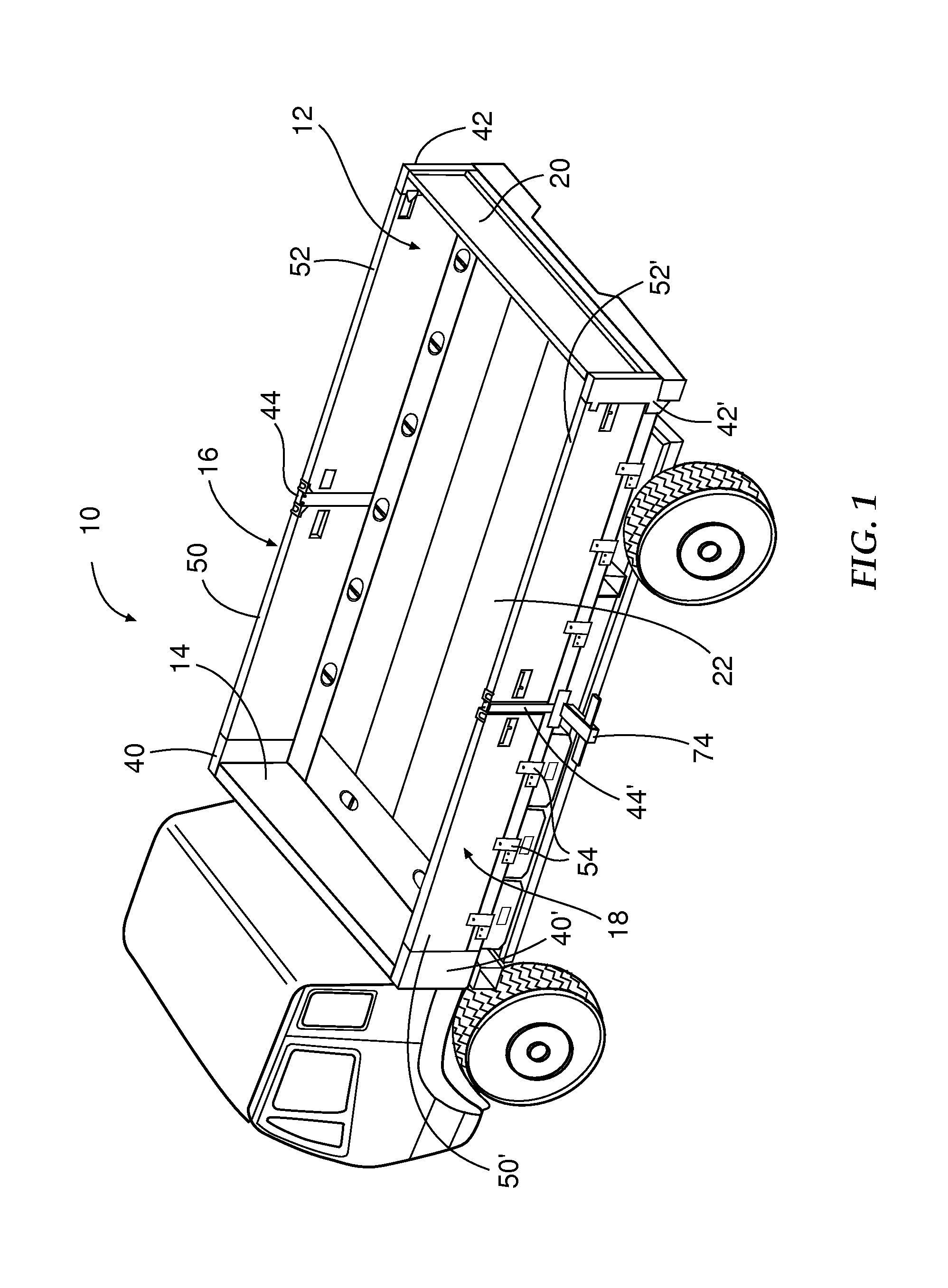 Cargo bed structure comprising fiber reinforced polymer components