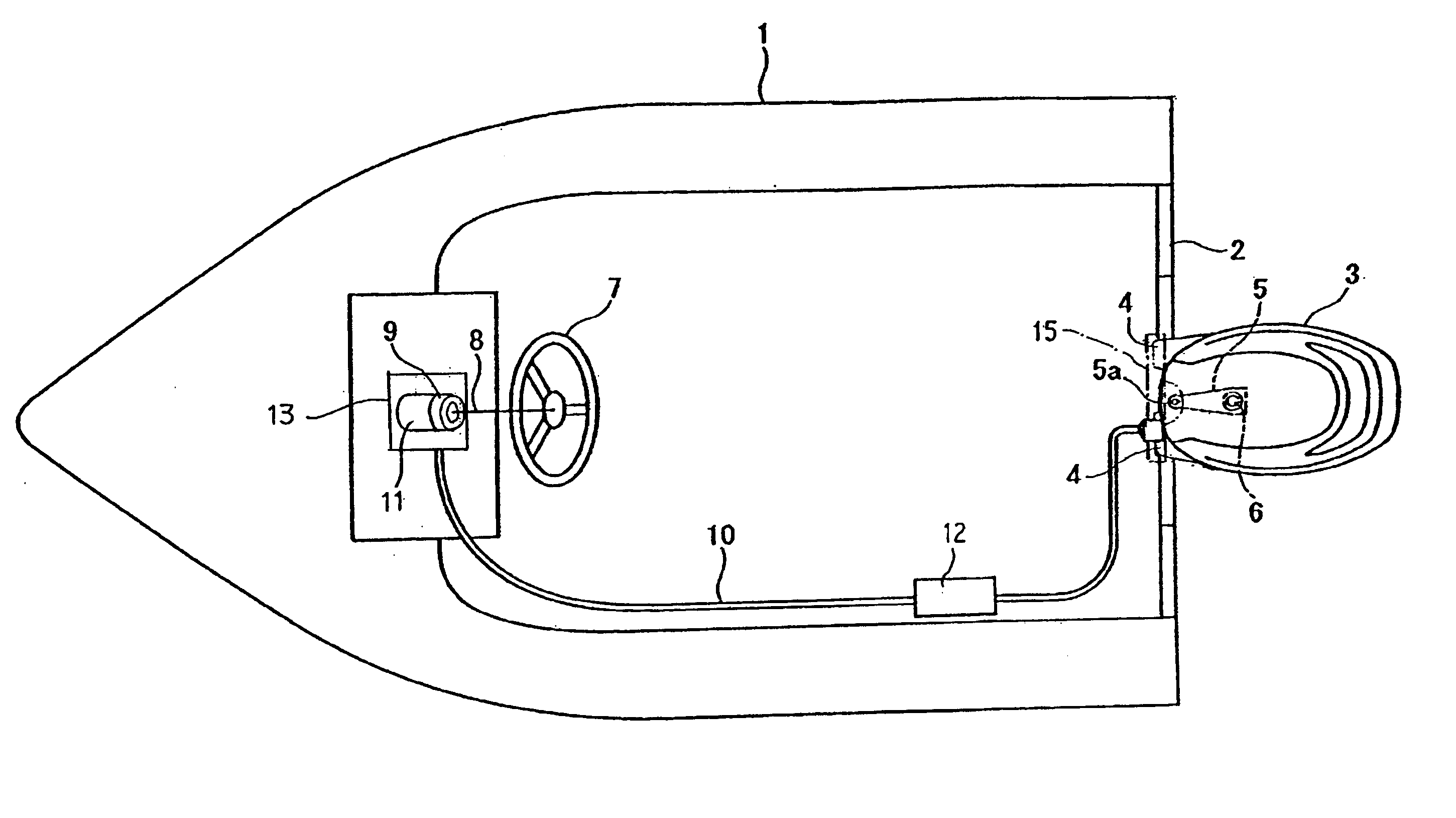 Steering system for boat