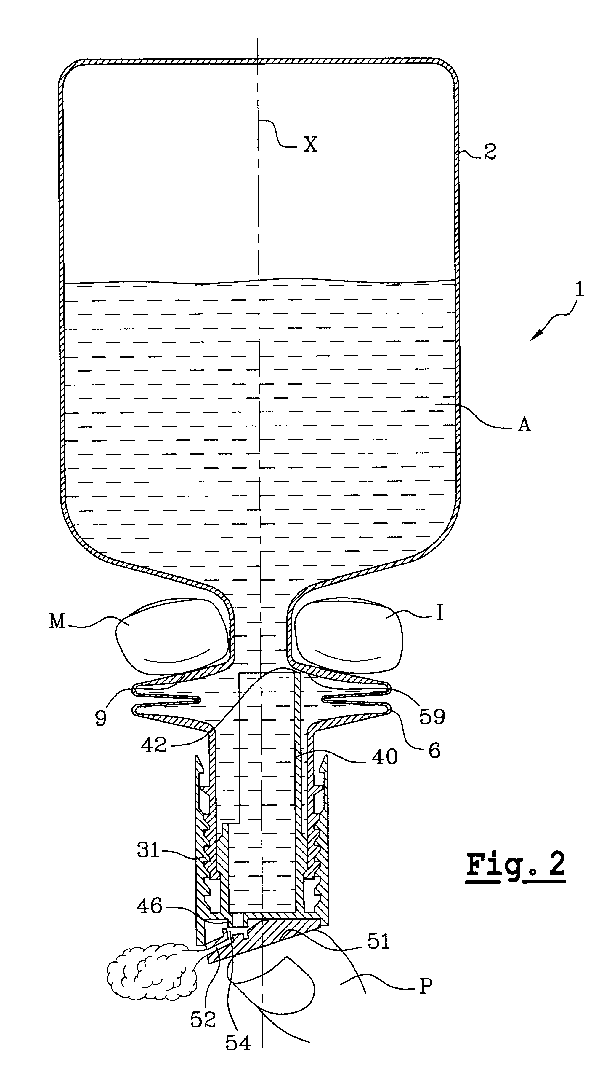Packaging and dispenser device enabling variable quantities to be dispensed