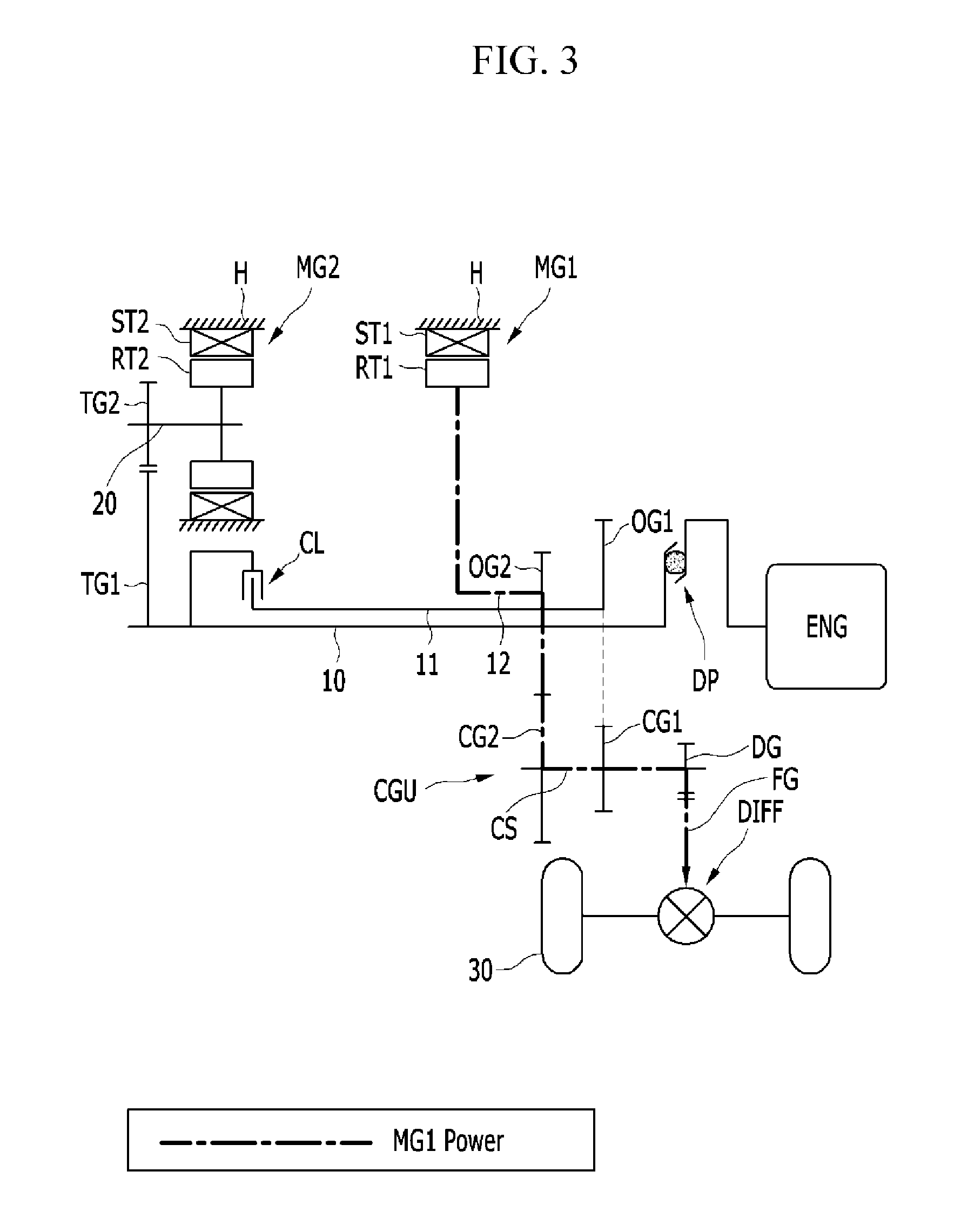 Transmission system of hybrid electric vehicle