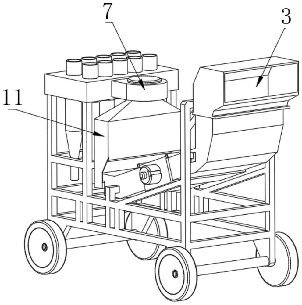 Agricultural soil loosening fertilizer applicator with screening device