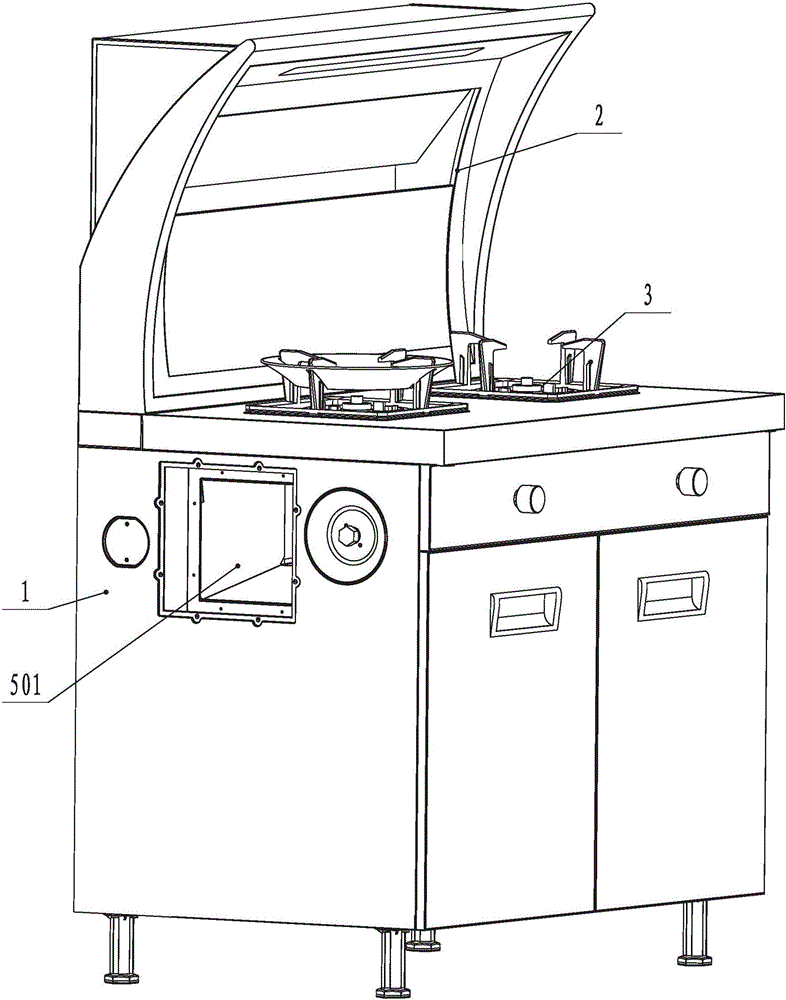 Integrated cooker with air duct easy to clean