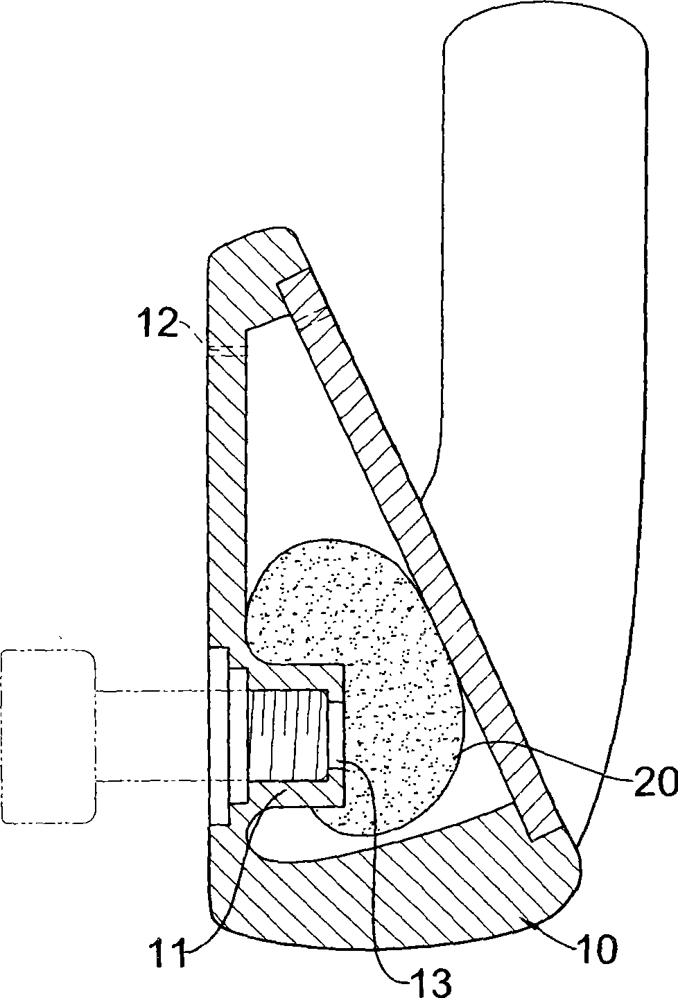 Golf bar head equipped with hollow shock-absorbing material and air pressure function and production method thereof