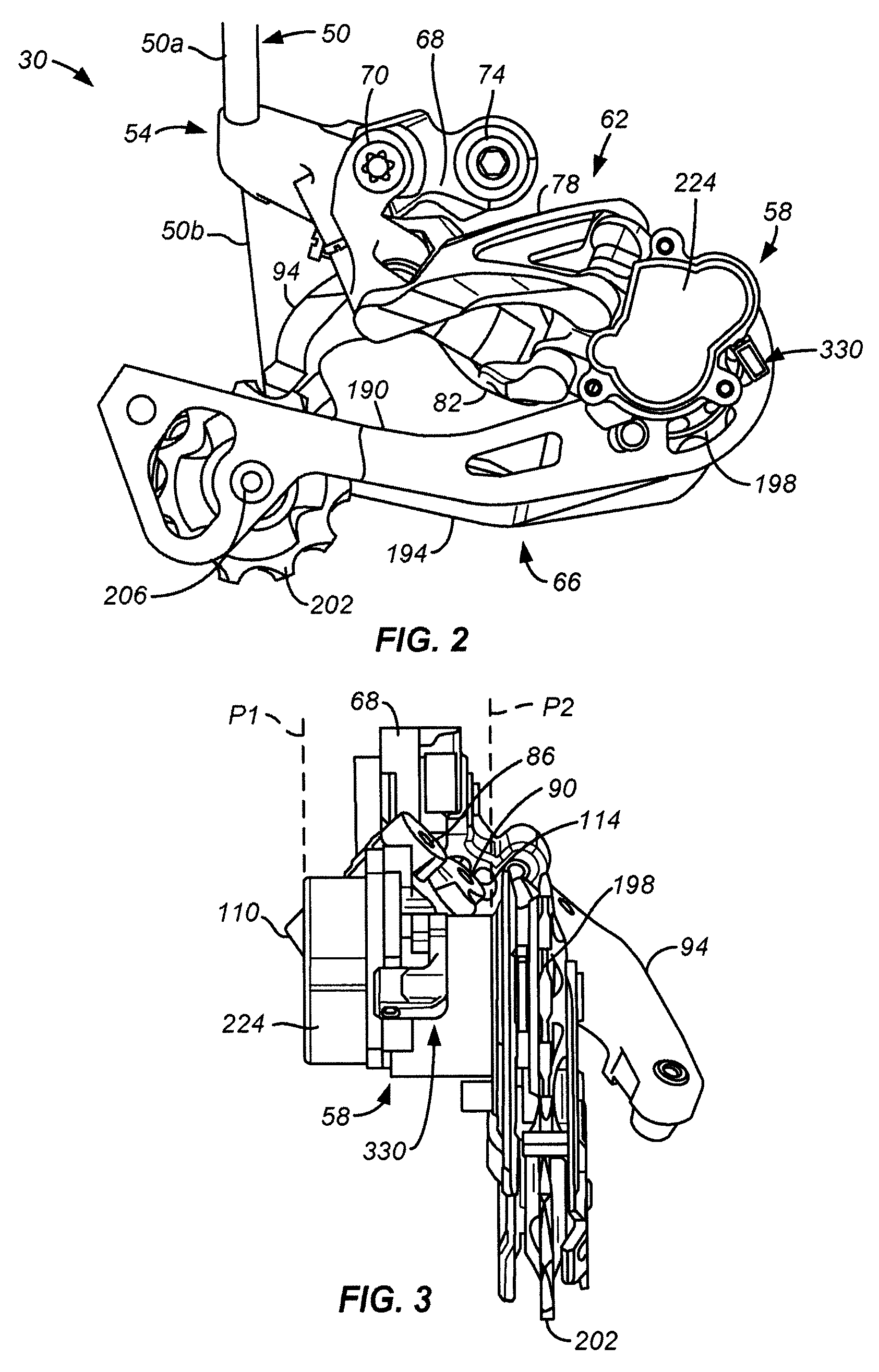 Bicycle derailleur with rotation resistance