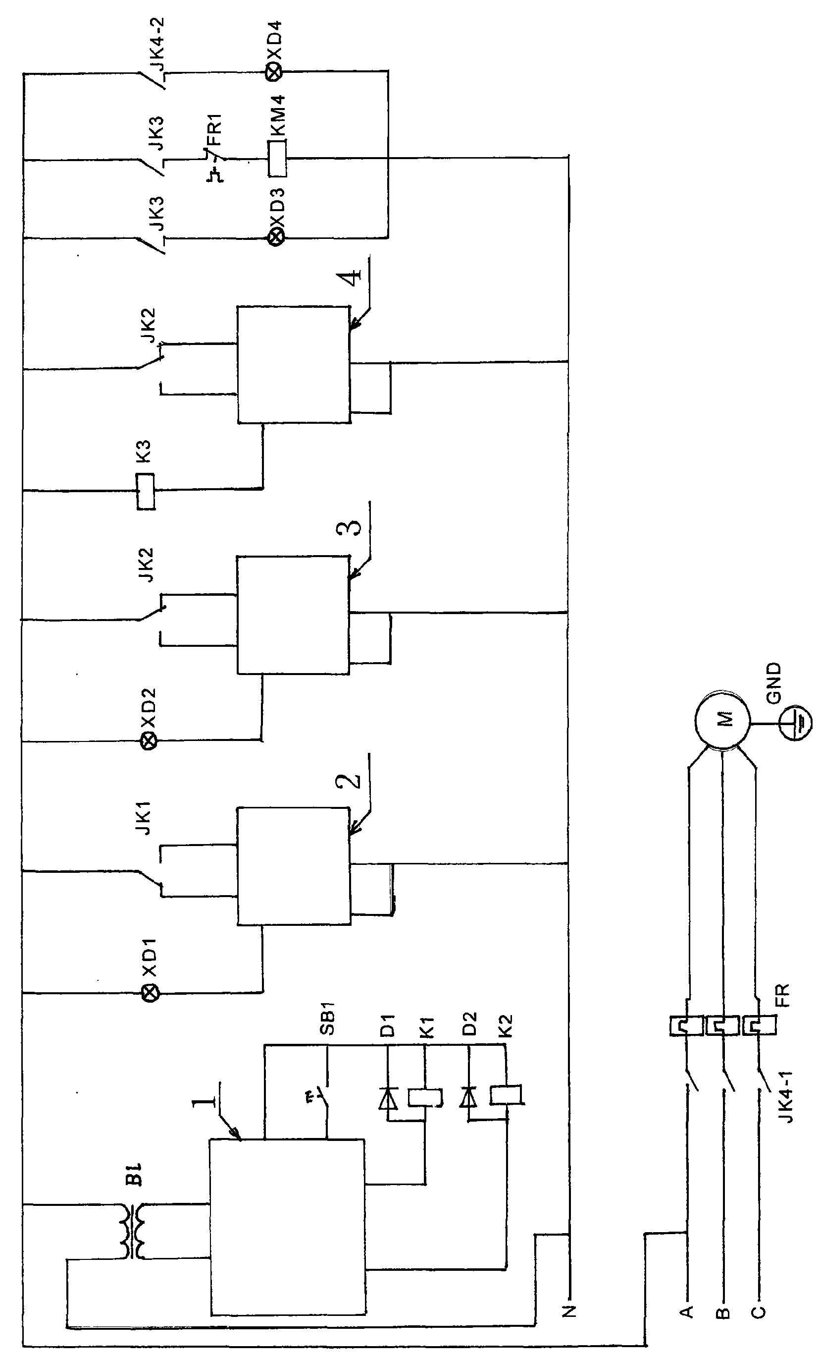 Automatic control system for acid cleaning of conductive roller of aluminium foil production line