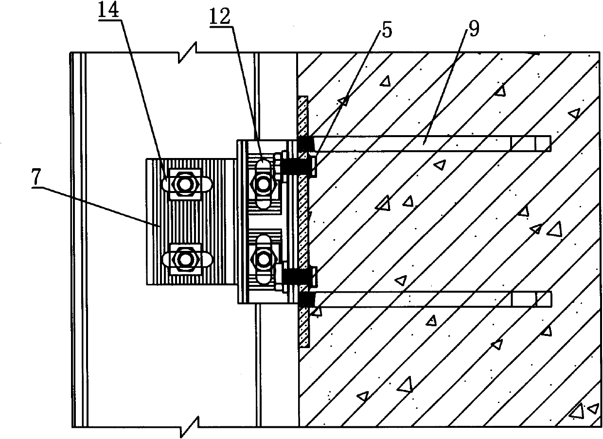 Mounting and adjusting structure of building curtain wall vertical column and building body