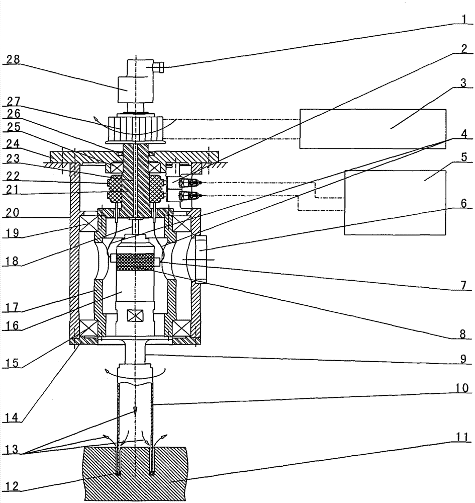 An ultrasonic vibration rotary digging device