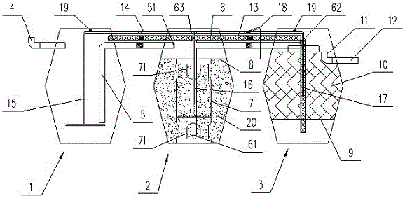 Household sewage treatment device of circulating fluidized bed