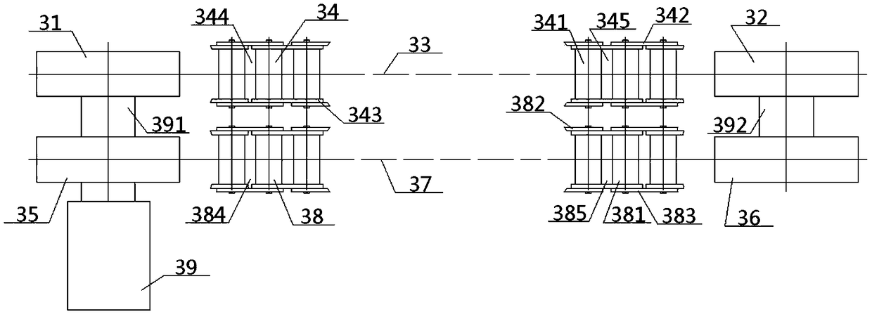 Double-row chain transmission elliptical track printing device and application method thereof