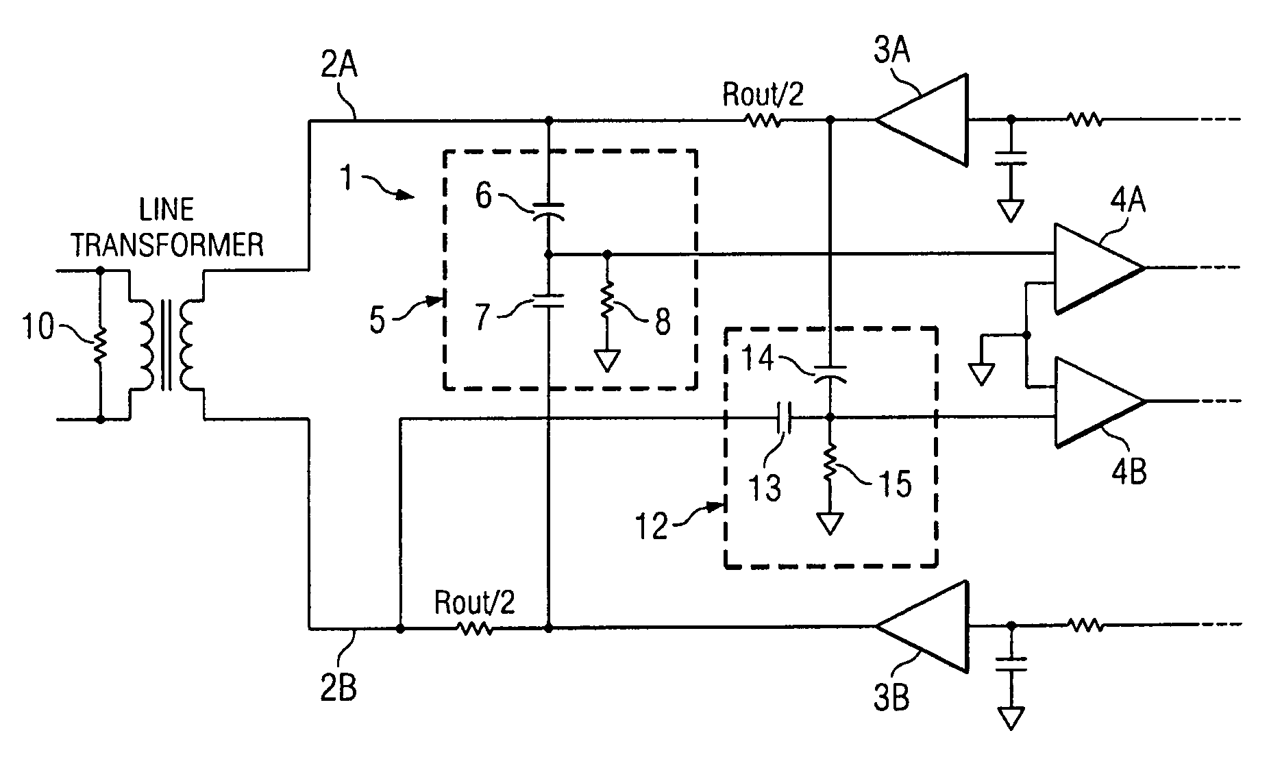 Telephone line interface circuit and method