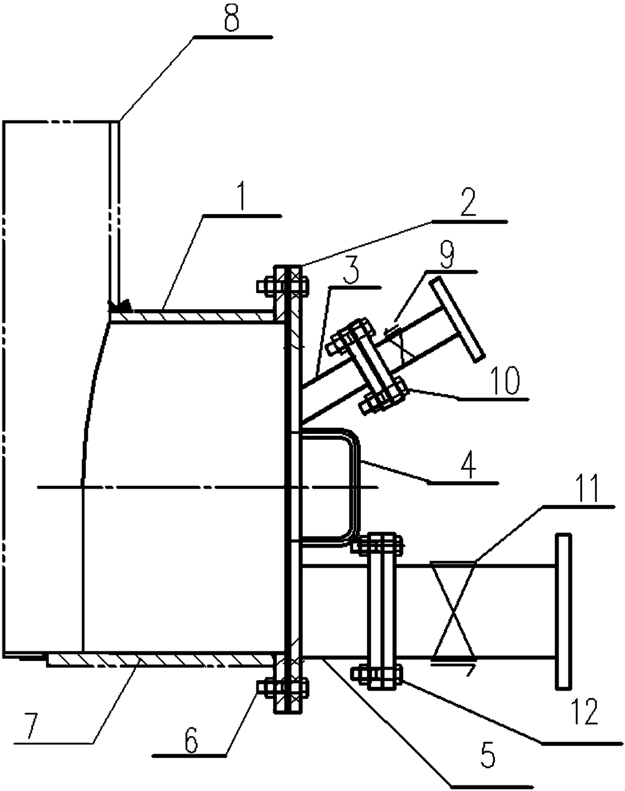 Sewerage system and method for bottom of box tank