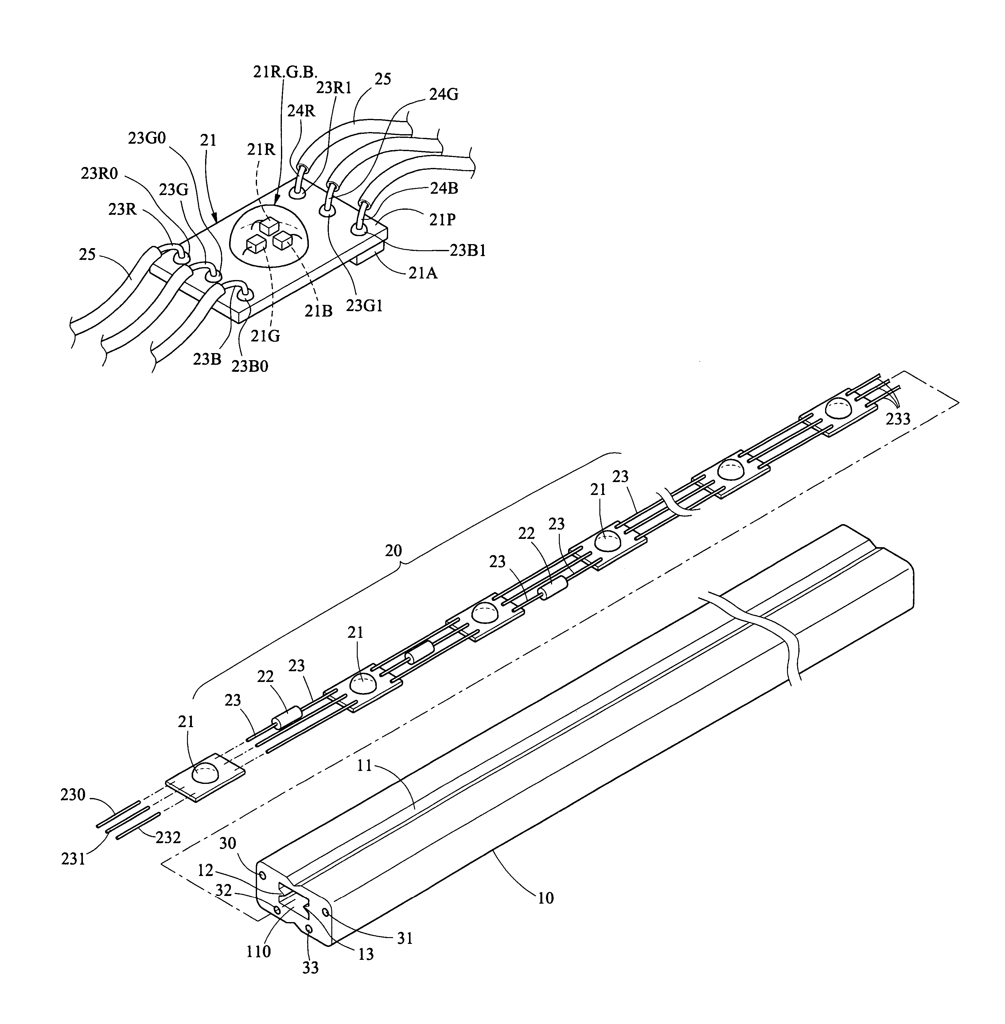 Full-color flexible light source device