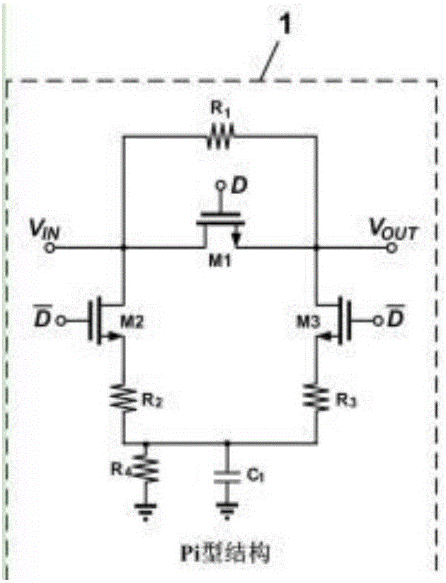 Multidigit digitally controlled attenuator with low additional phase shift