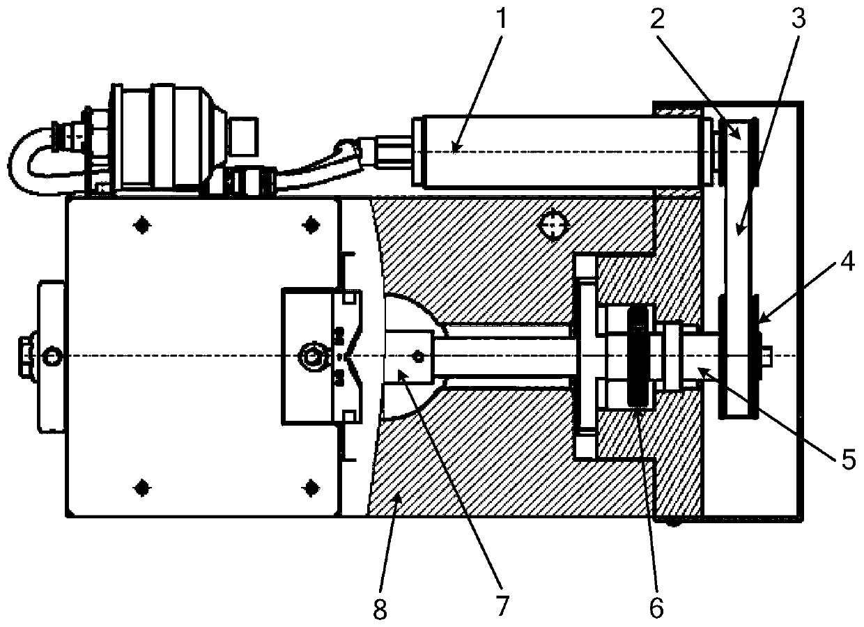 A flat-push wedge-shaped clamping device