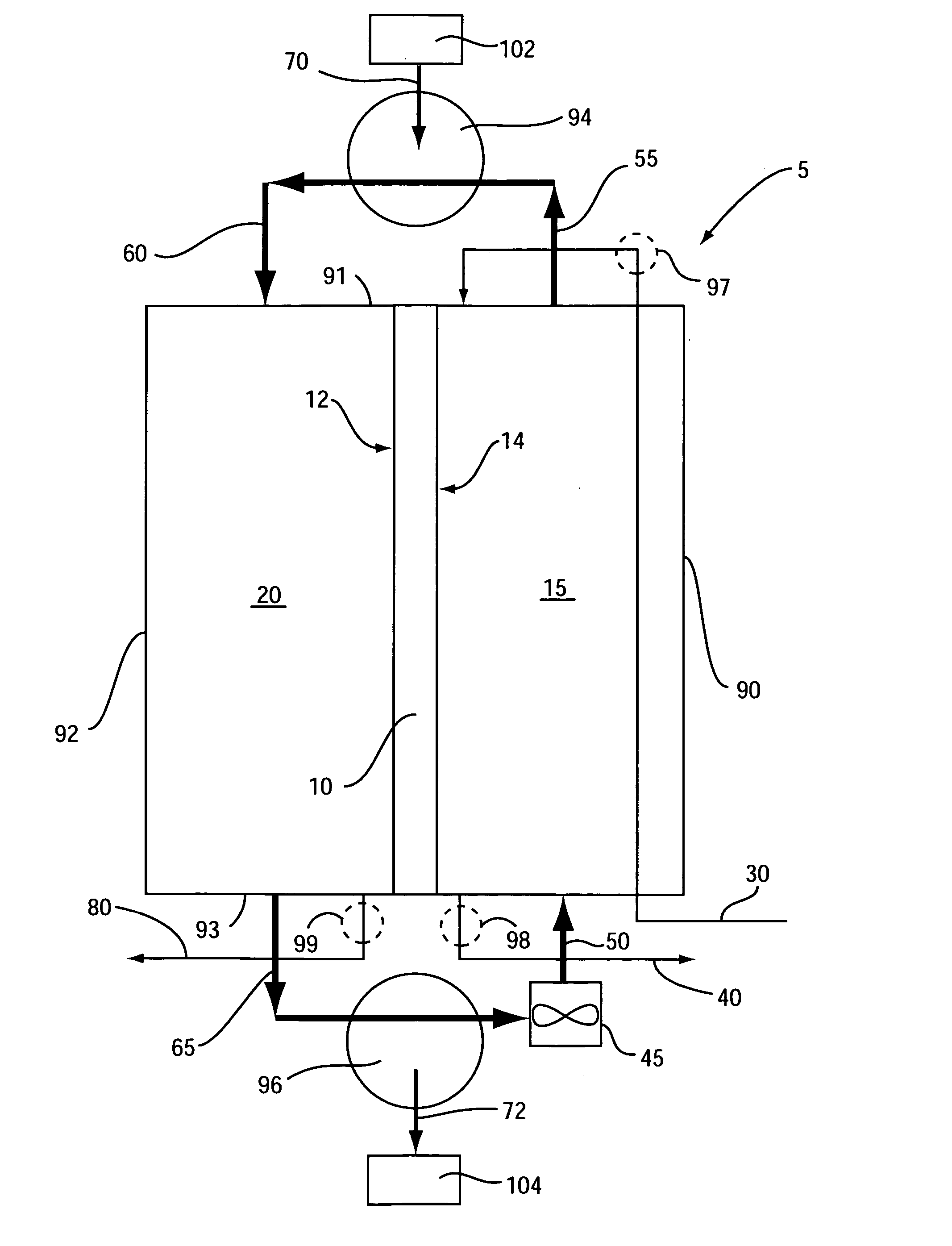 Method and apparatus for simultaneous heat and mass transfer utilizing a carrier-gas at various absolute pressures