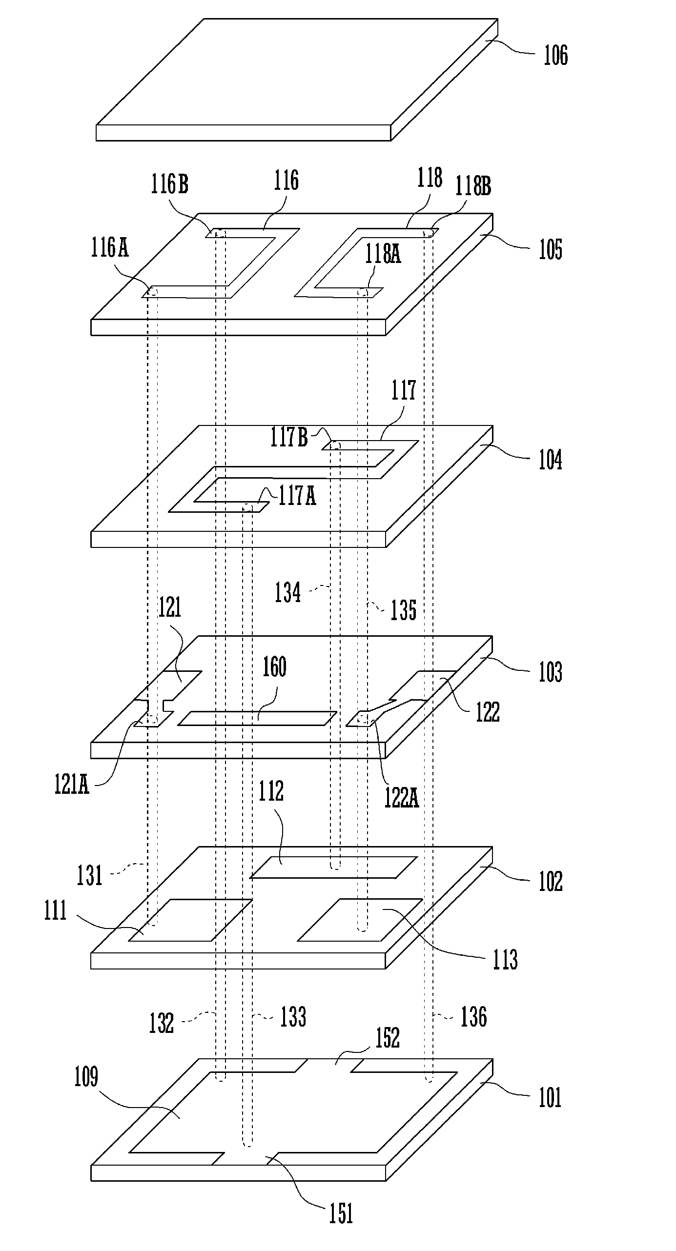 Laminated band pass filter