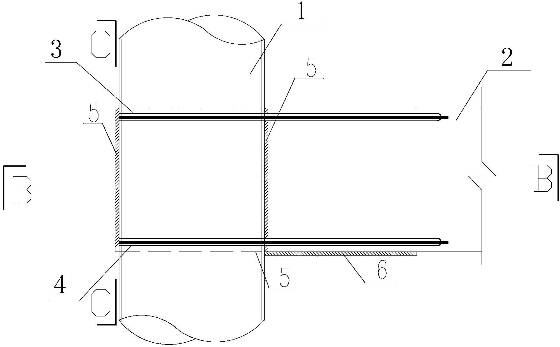 Node for connecting prefabricated concrete beam with round steel tube concrete column through unbonded prestressed ribs