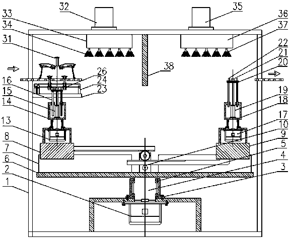 Wheel washing and blow-drying device and method