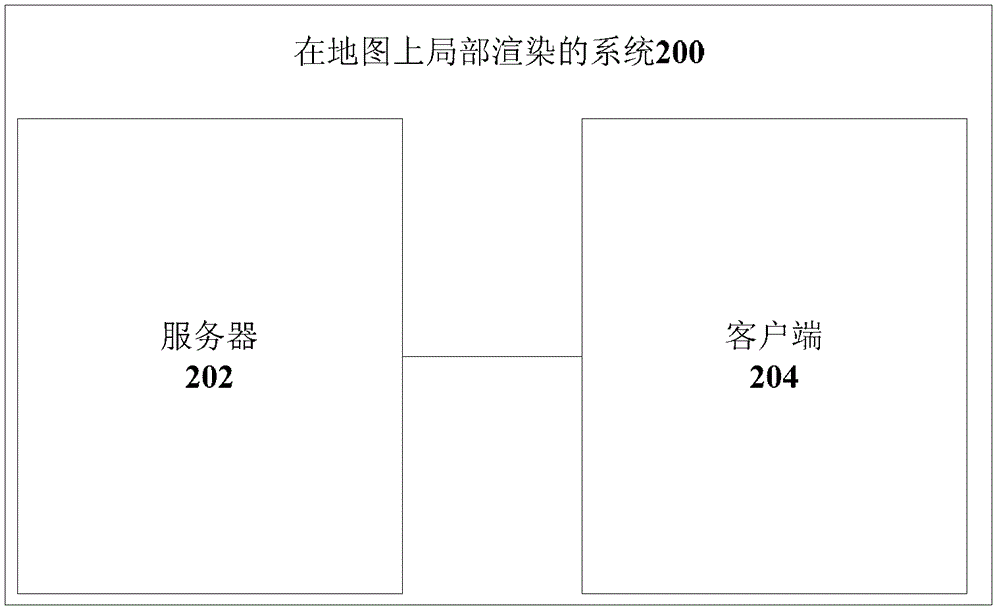 Method and device for local rendering on a map