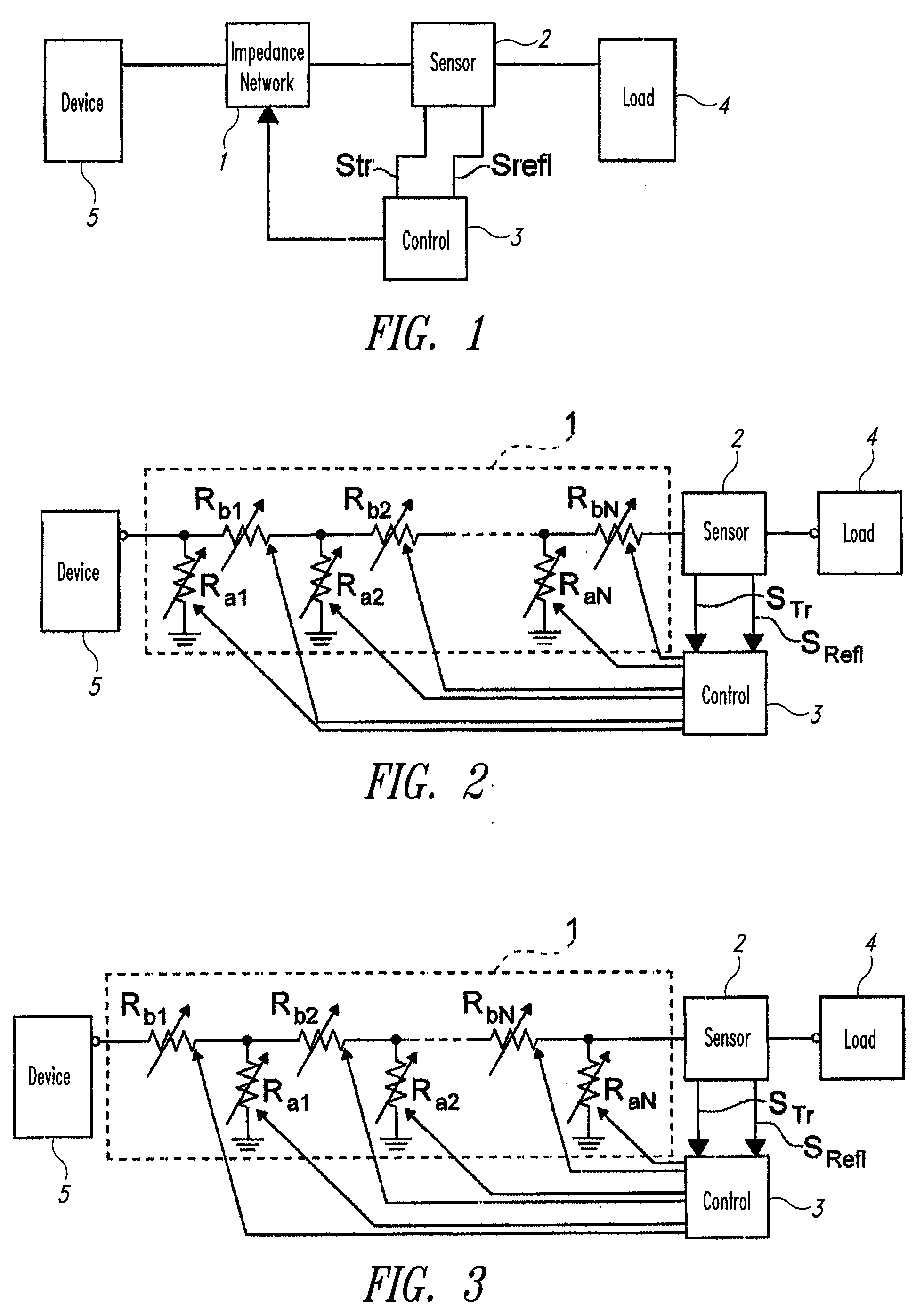 Circuit for matching the load impedance of an electronic device