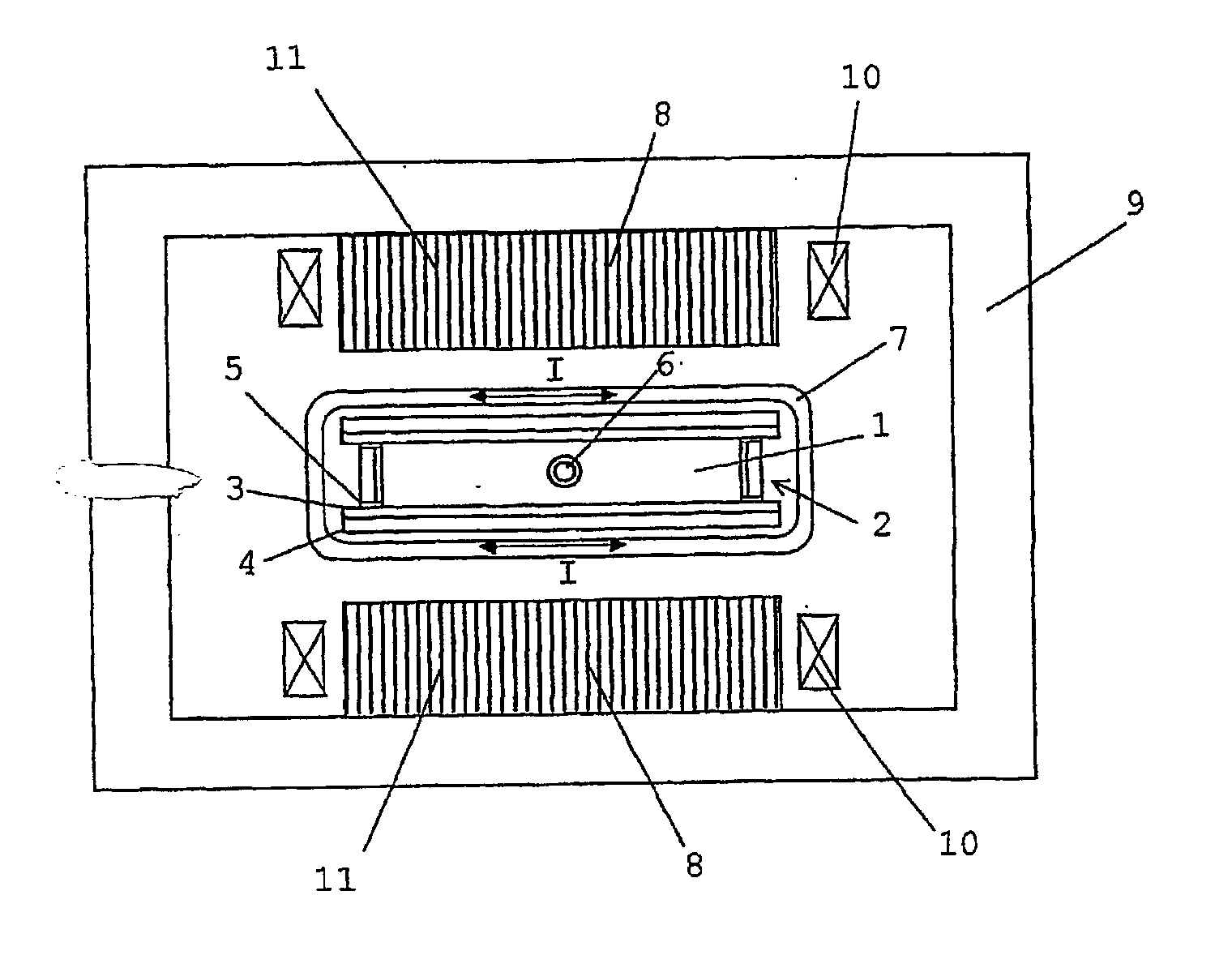 Device for continous or semi-continous casting of metal material