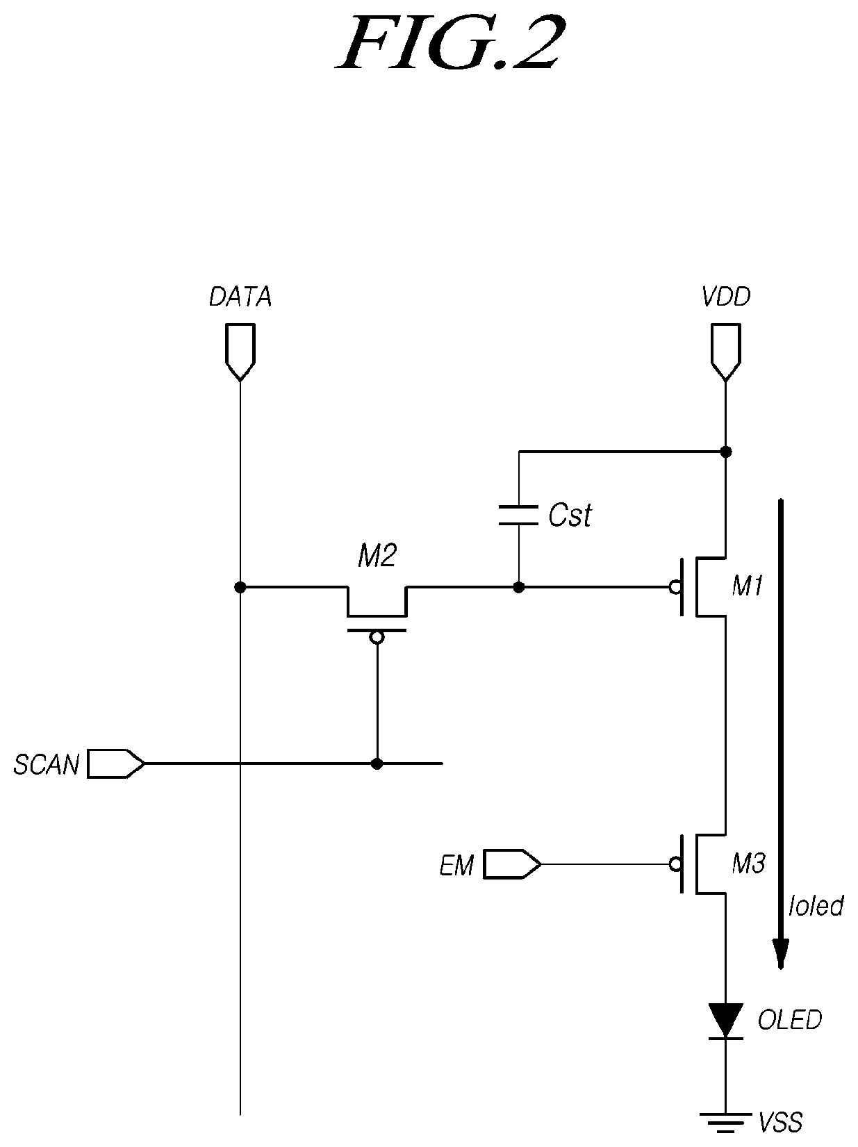 Organic light emitting display device including EM driver with simplified structure and for driving the same