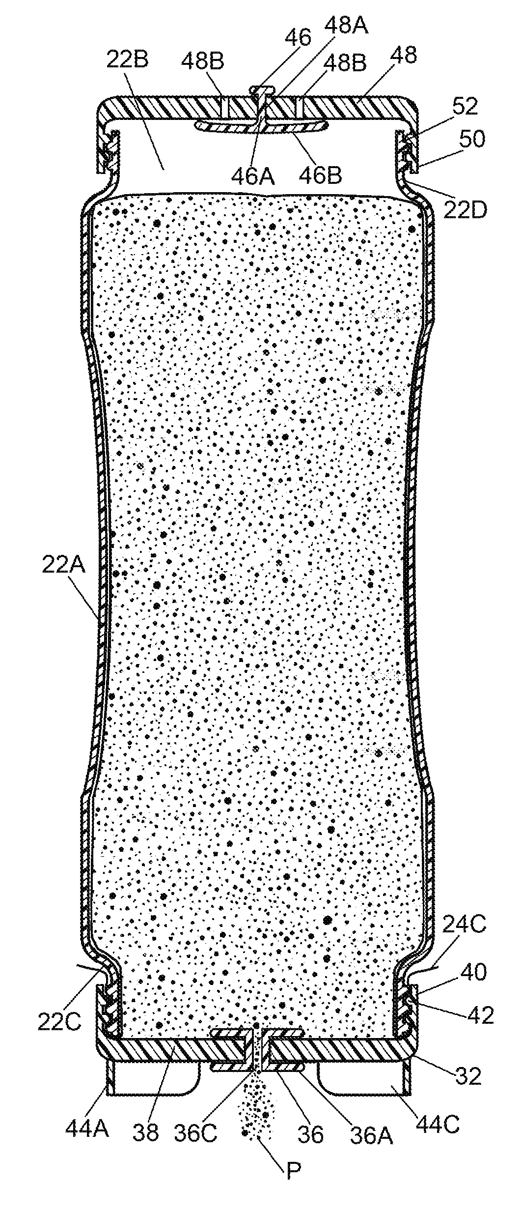 Dispensing system for dispensing flowable materials, flexible bag or pouch for use in dispensing system, and methods of filling dispensing bottles and dispensing flowable materials therefrom