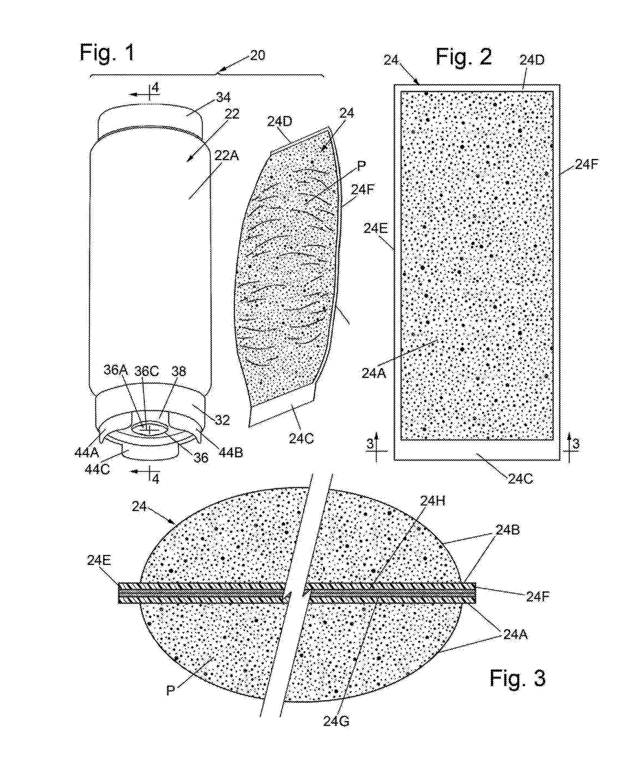 Dispensing system for dispensing flowable materials, flexible bag or pouch for use in dispensing system, and methods of filling dispensing bottles and dispensing flowable materials therefrom