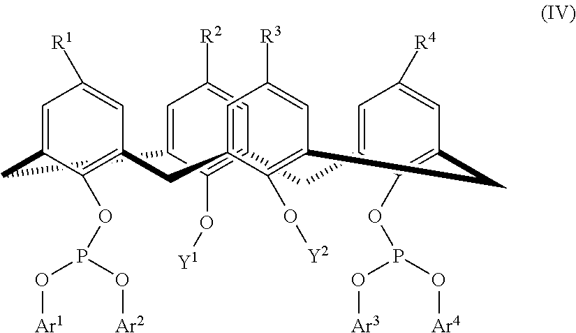 Calixarene bisphosphite ligand for use in hydroformylation processes