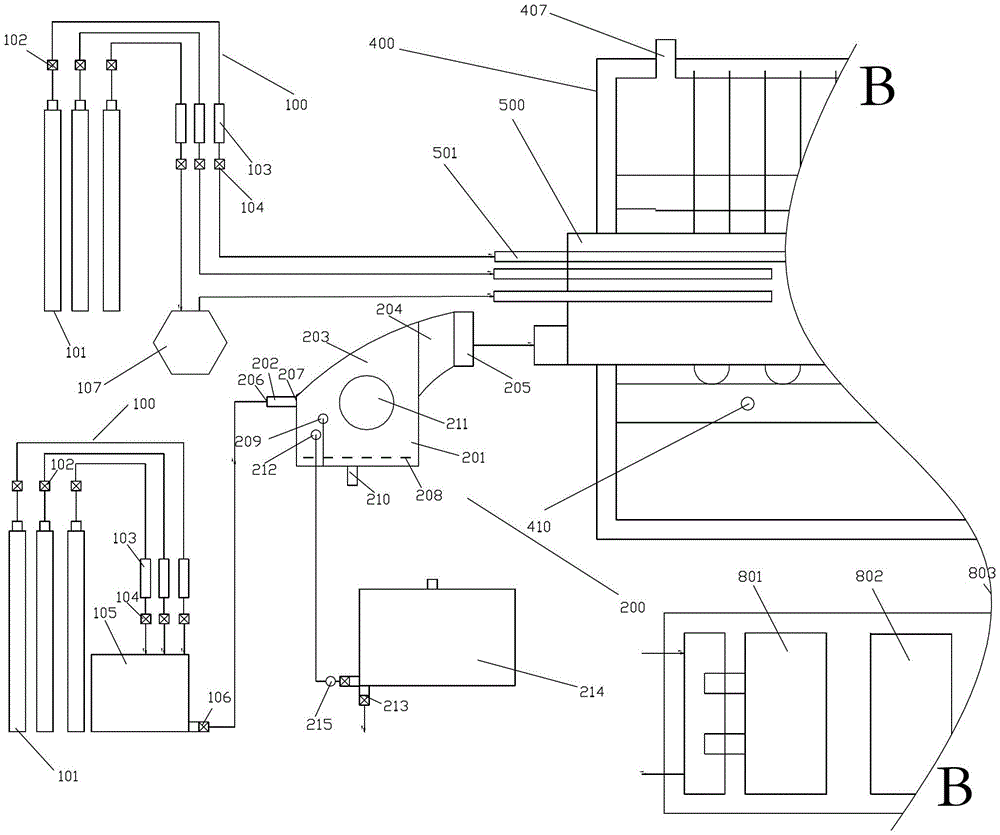 An inorganic powder material synthesis device