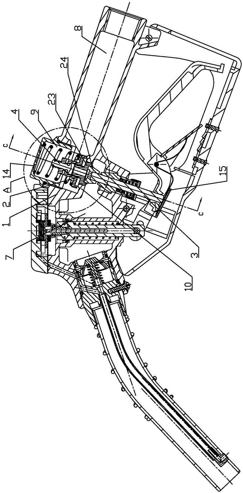 Self-sealing refueling gun with oil vapor recovery and pressure relief function