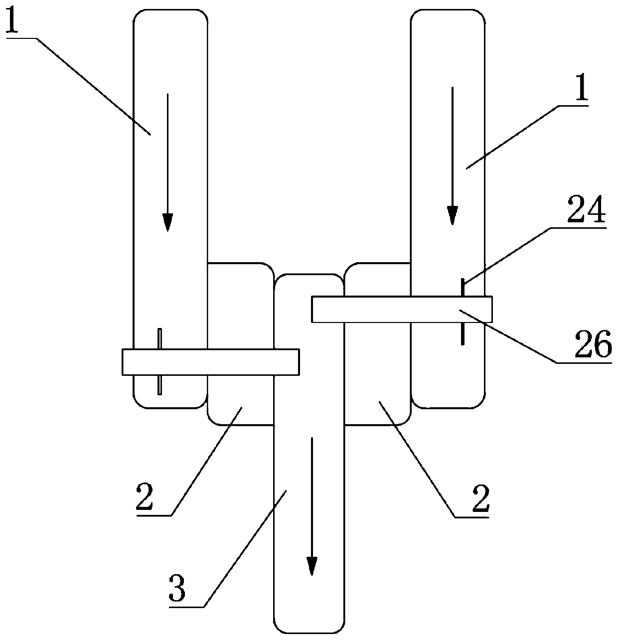Follow-up combining and conveying device for strip packages