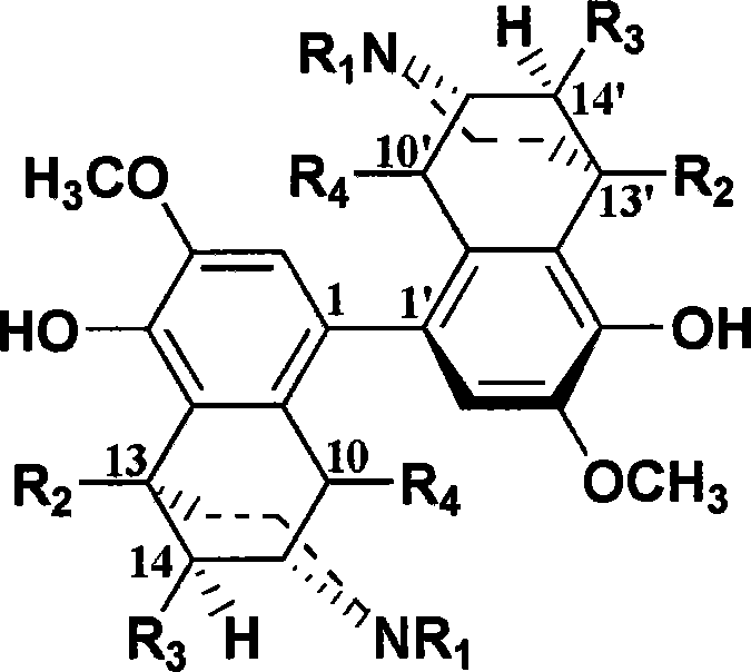 Biinomenine derivative connected with C-C bond, preparation method and application thereof