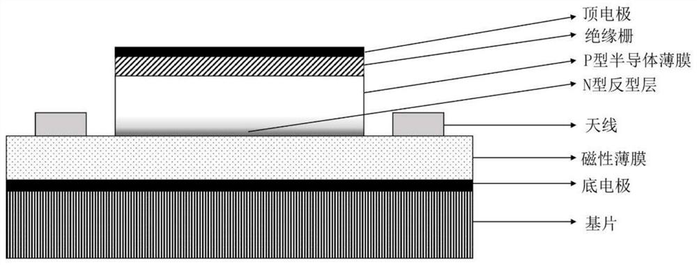 Spin wave field effect transistor based on carrier regulation and control and preparation method and application thereof