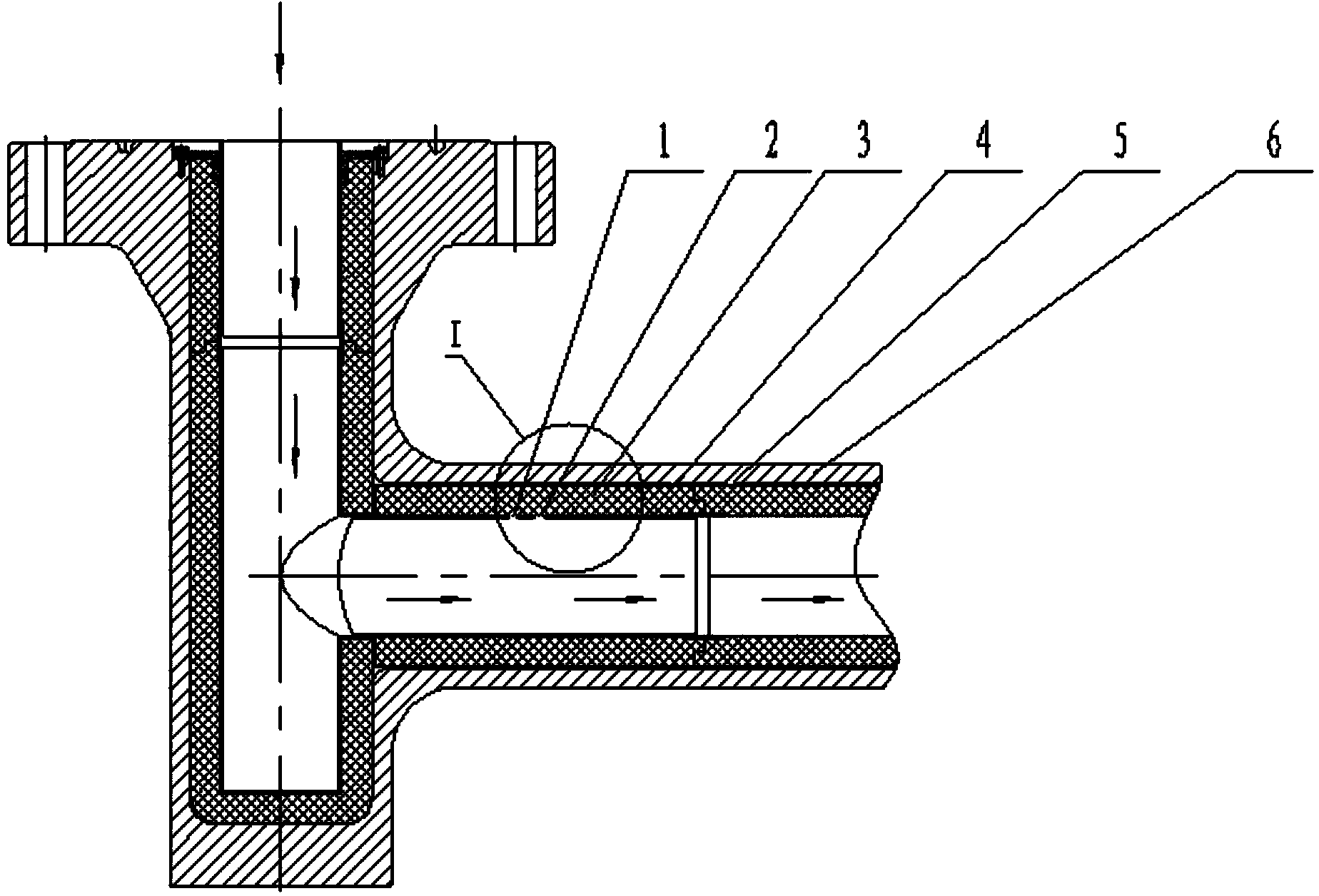 Structure capable of reducing heat loss of high-temperature pipeline