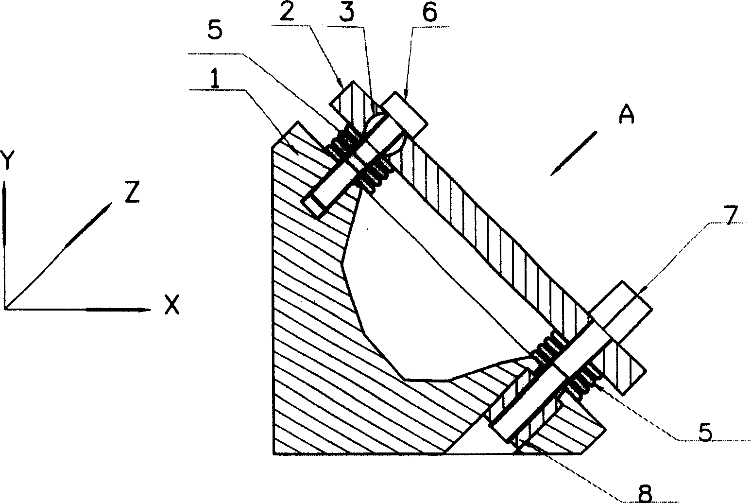 Optical instrument orientation device for regulating and receiving large power light source