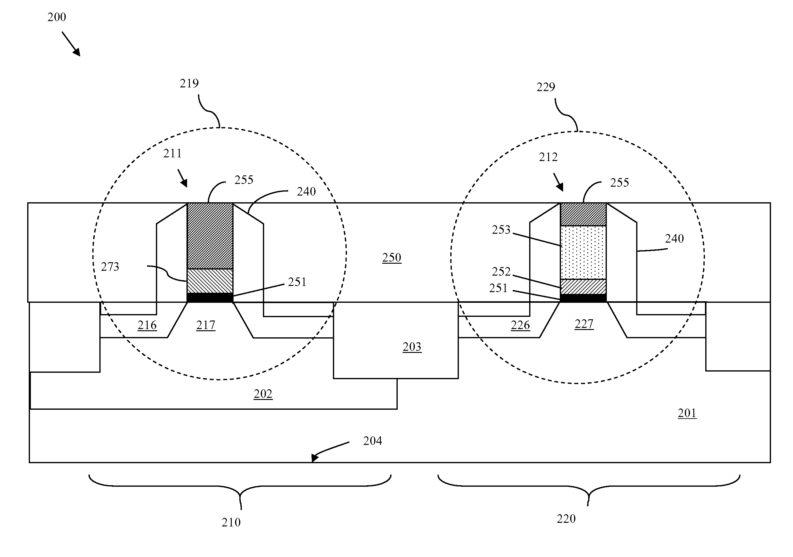 Complementary metal oxide semiconductor device with an electroplated metal replacement gate