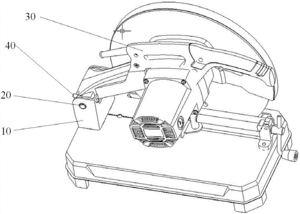 A locking device for a profile cutting machine