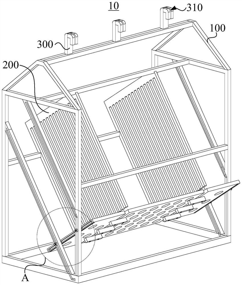 Hanging basket, and hole metallization method of circuit board