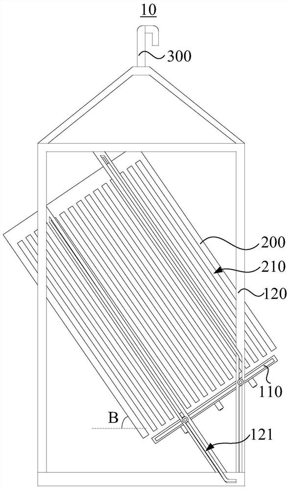 Hanging basket, and hole metallization method of circuit board