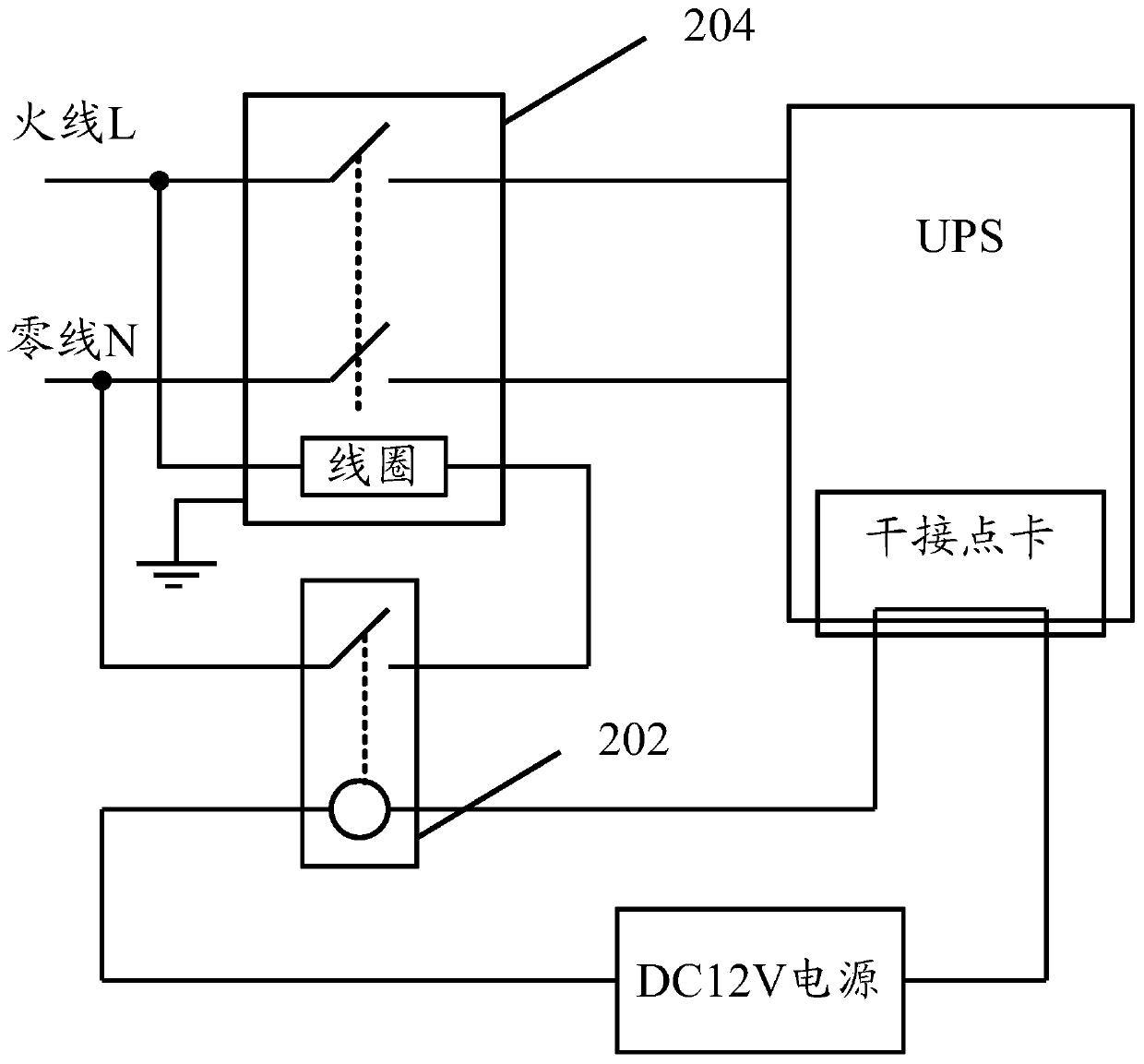 A method and device for backfeed protection of uninterruptible power supply ups circuit and ups