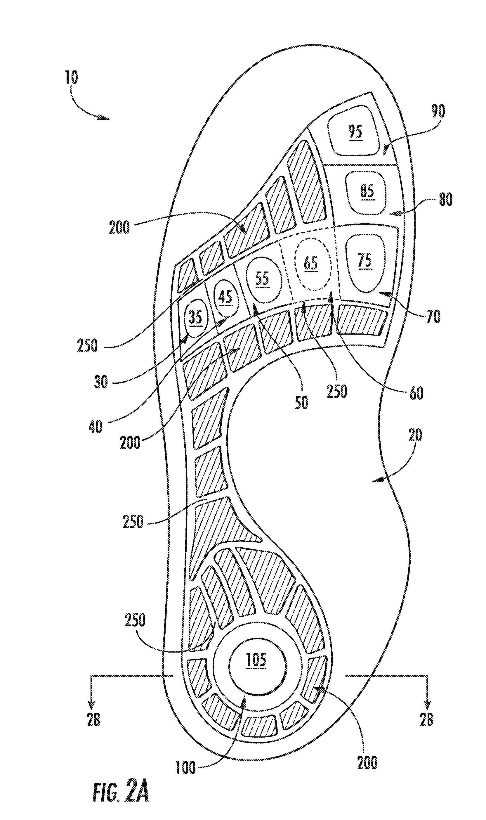 Shoe sole inserts for pressure distribution