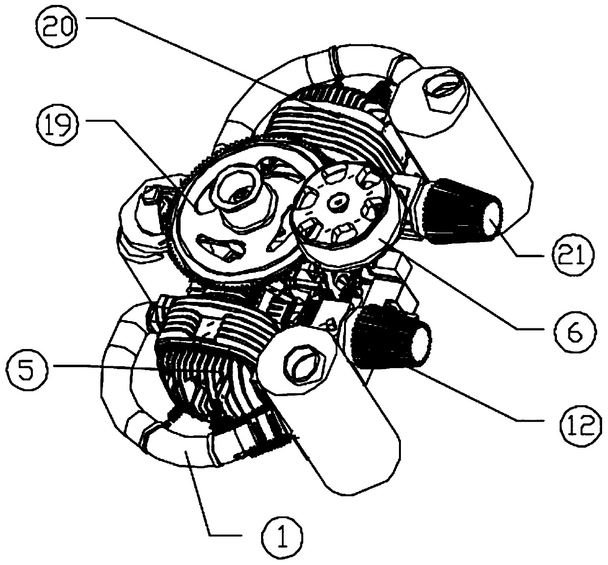 Light horizontal opposed engine